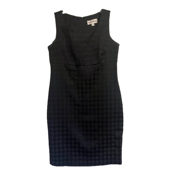 Danny & Nicole Black Houndstooth Dress Size 10 - Picture 1 of 6